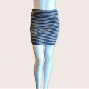 BDG | Women’s Striped Bodycon Mini Skirt Dark Grey Cream Medium​​​​​​​​​